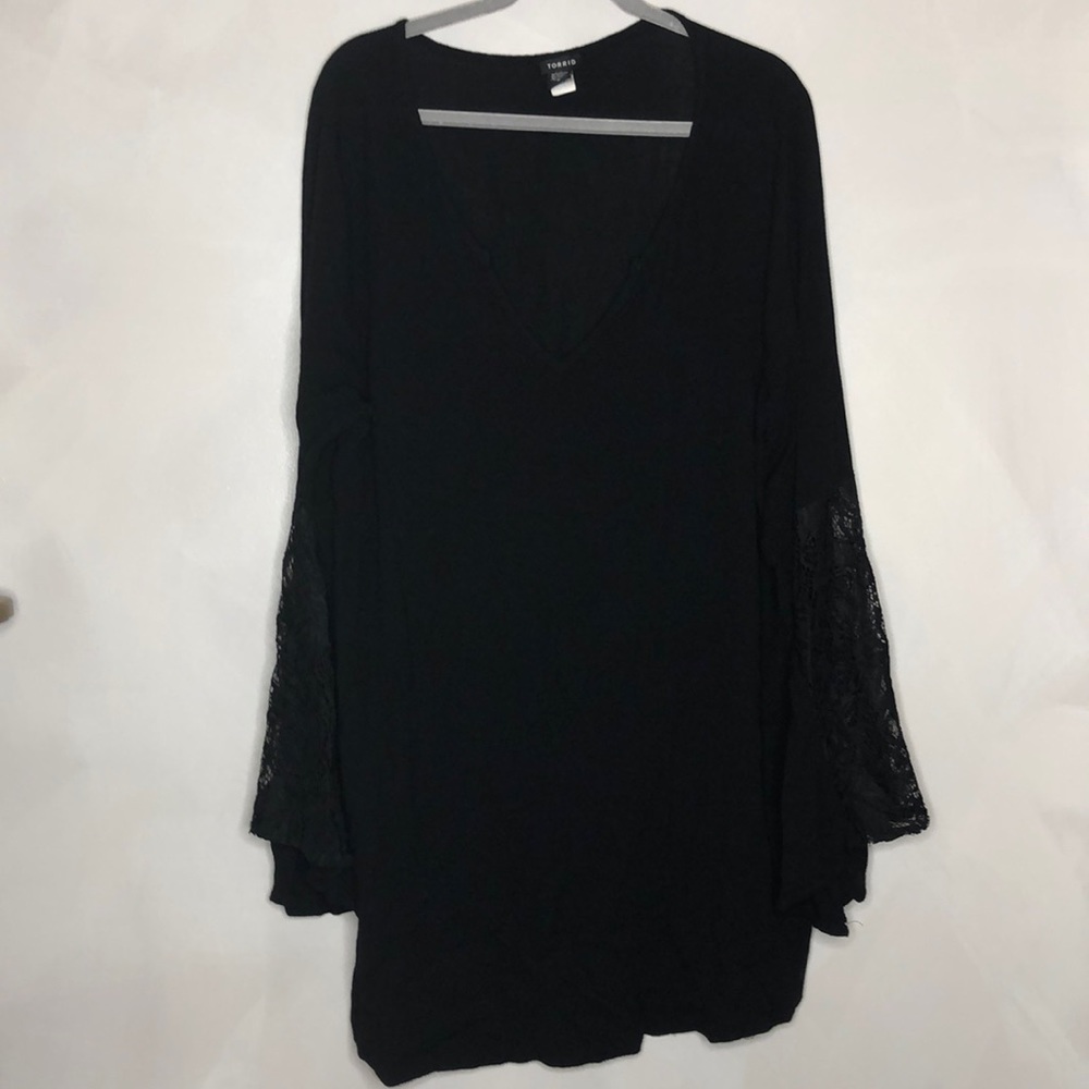 Torrid Black Lace Bell Sleeve Top 3X